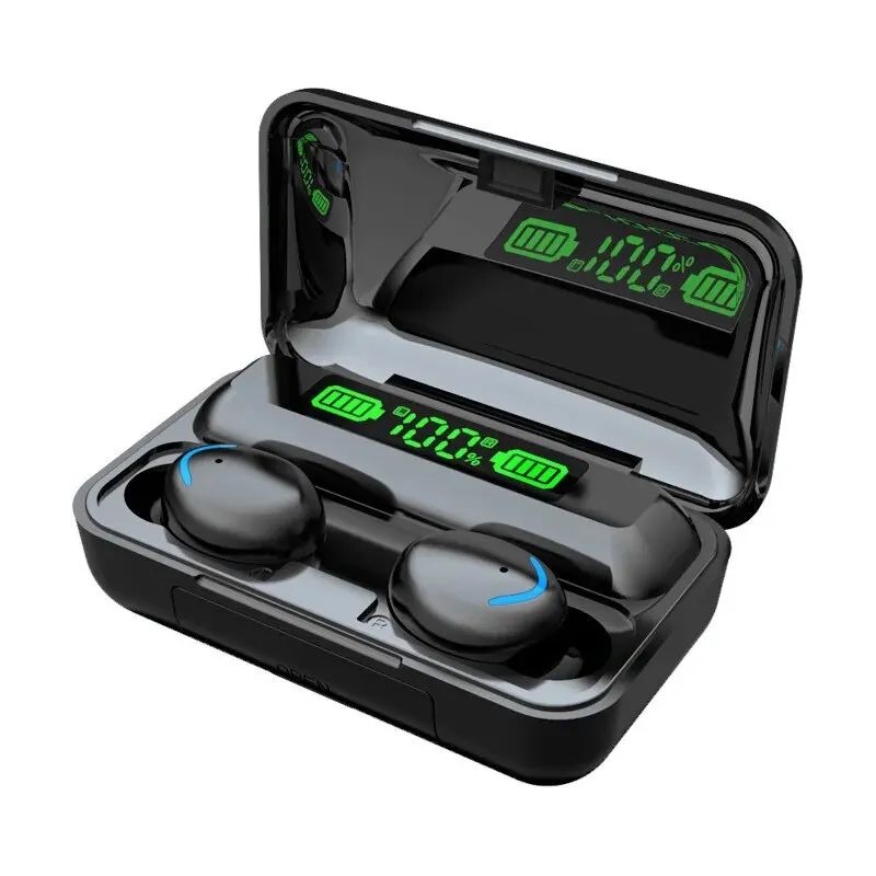 Fones de ouvido sem fio Bluetooth F9 5C Tws à prova d'água Fones de ouvido com tela digital Heaset