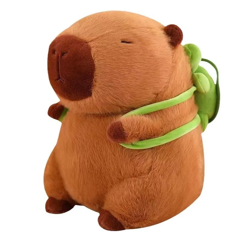 Animal de Pelúcia fofo, Capivara, com Mochila Tartaruga Life Store