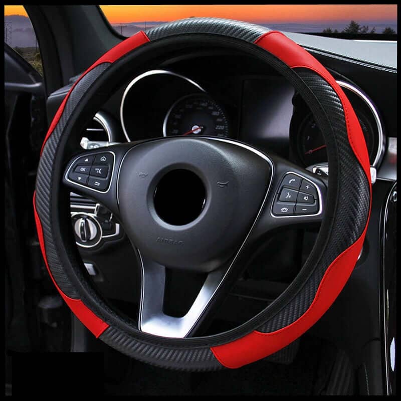 Capa de Volante Universal de Couro para Carro Capa de Volante Universal de Couro para Carro Life Store Vermelho
