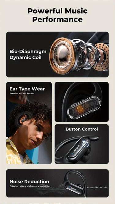 Fones de Ouvido Bleutooth 5.3 com Microfones Lenovo XT60 Sports Life Store