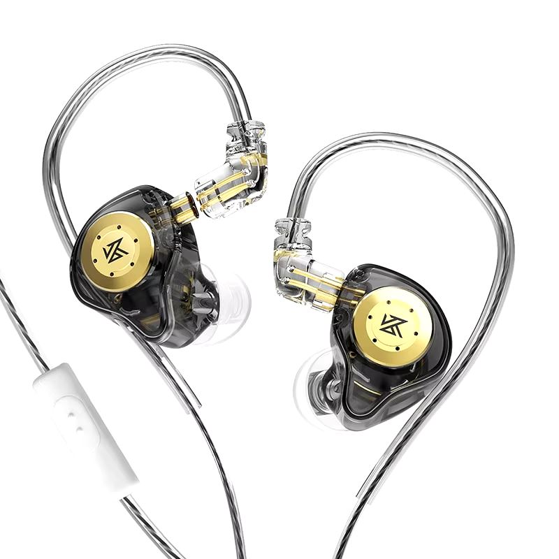 Fones de Ouvidos com Fios KZ EDX PRO Earbuds Life Store Black com Microfone