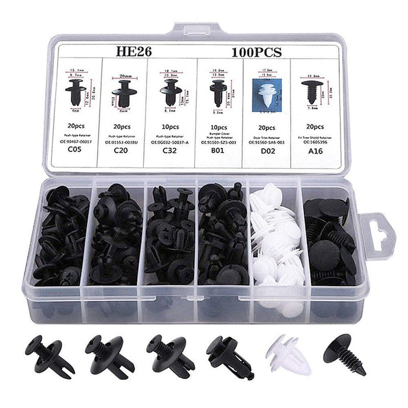 Kit com 100 Parafusos Fixadores para Carro + Caixa Organizadora - FixedCar automotivo 19 Life Store