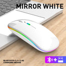 Mouse Sem Fio Recarregavel com LED Luminoso Bluetooth 2.4G / Wi-fi Life Store Branco
