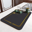 Tapete Escorredor Absorvente Mágico ccj 27 Life Store Preto/Dourado 30x40cm