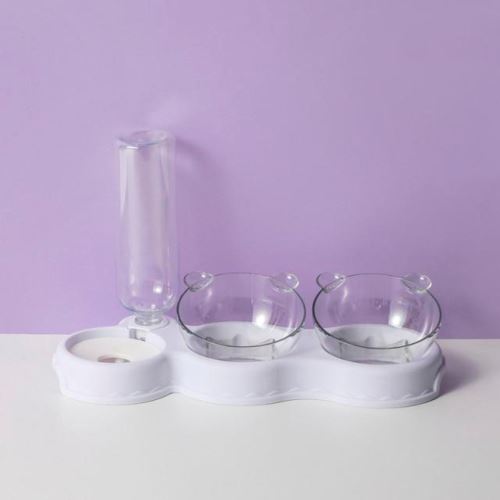 Tigela Ortopédica Anti Vômito para Pets - Bebedouro Automático pets 7 Life Store Branco