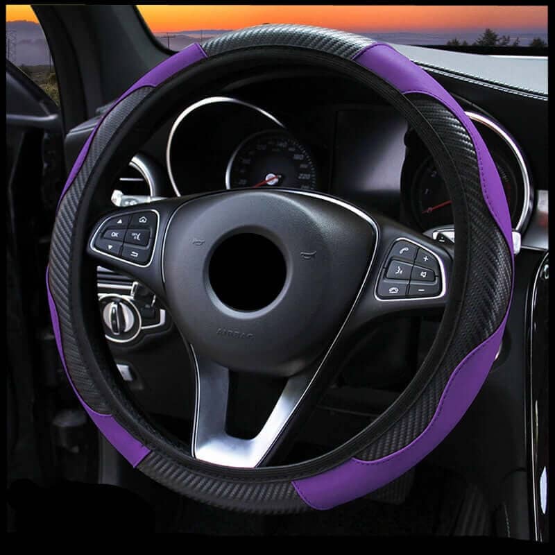 Capa de Volante Universal de Couro para Carro Capa de Volante Universal de Couro para Carro Life Store Roxo 