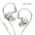 Fones de Ouvidos com Fios KZ EDX PRO Earbuds Life Store Cristal com Microfone 