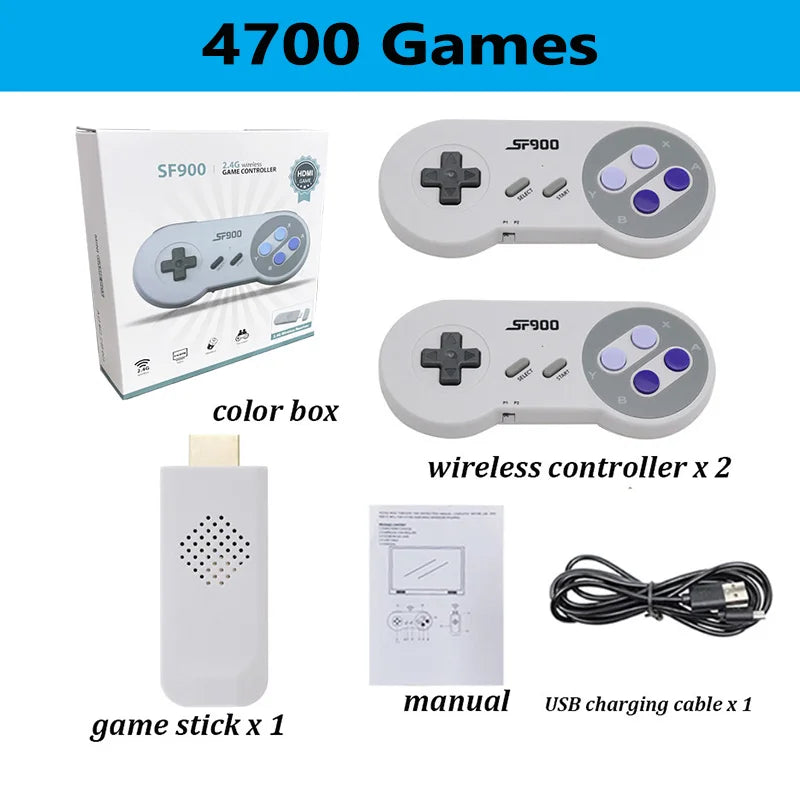 Mini Console de Videogame Retro Super Nintendo Life Store 4700 Jogos com 2 Controles 