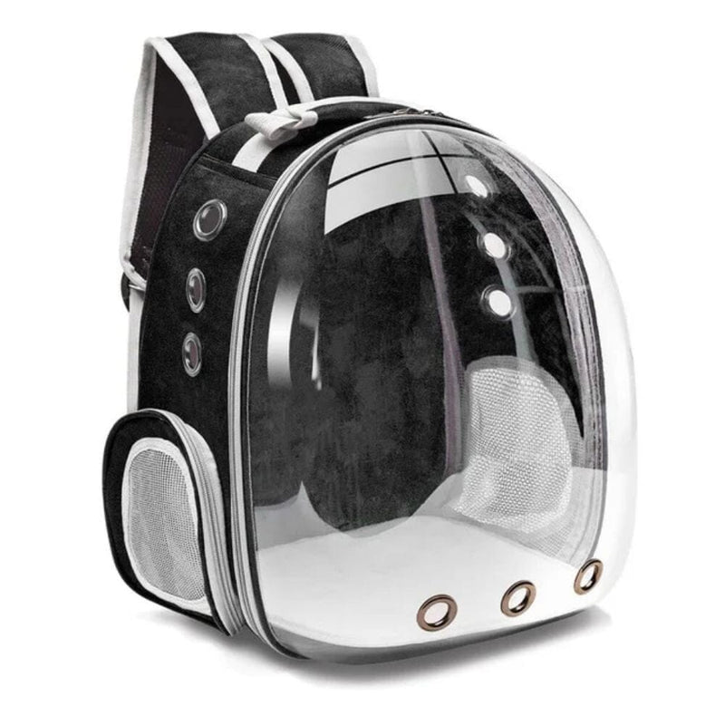 Mochila De Transporte Pets Cachorros E Gatos Com Ventilação Transparente E Visão Panorâmica Bolsa Astronauta Passeio Life Store cinzA 40x16x34cm 