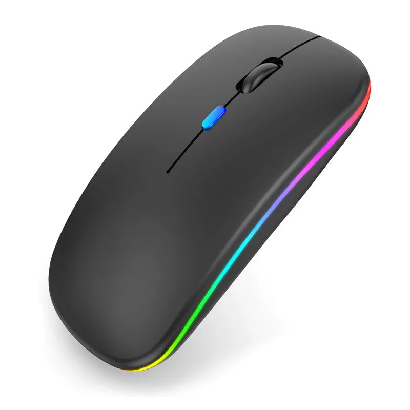 Mouse Sem Fio Recarregavel com LED Luminoso Bluetooth 2.4G / Wi-fi Life Store 