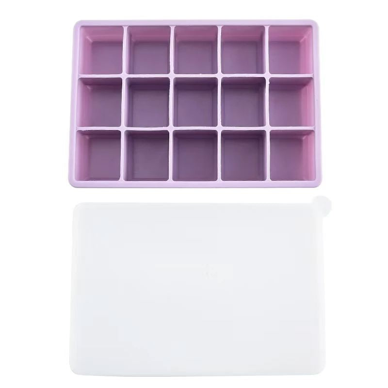 SYMEON Forma de Gelo Silicone Com Tampa Livre de BPA Flexivel 15 Cubos Life Store 