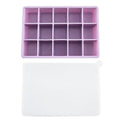 SYMEON Forma de Gelo Silicone Com Tampa Livre de BPA Flexivel 15 Cubos Life Store Tampa roxa 15Grid 1Pcs 