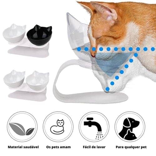 Tigela Ortopédica Anti Vômito para Gatos pets 4 Life Store 